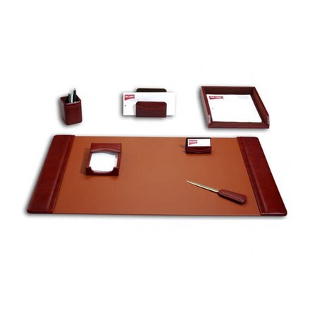 WORKSTATION Mocha Leather 7-Piece Desk Set, 7PK TH263674